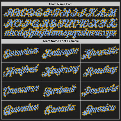 Custom Black Light Blue-Gold Authentic Throwback Basketball Jersey - Sky-Custom