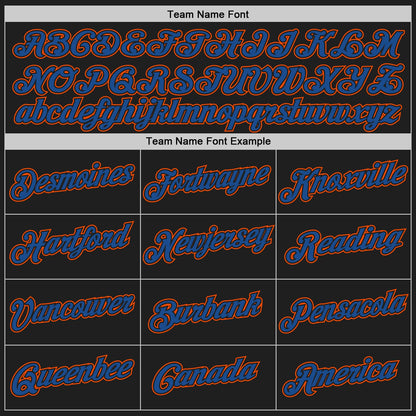 Custom Black Blue-Orange Authentic Throwback Basketball Jersey - Sky-Custom