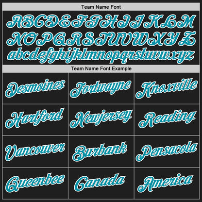 Custom Black Teal-White Authentic Throwback Basketball Jersey - Sky-Custom