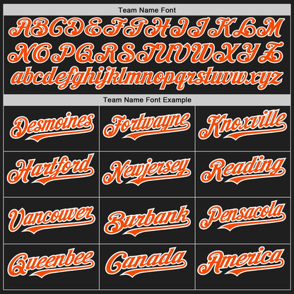 Custom Black Orange-White Authentic Baseball Jersey - Sky-Custom