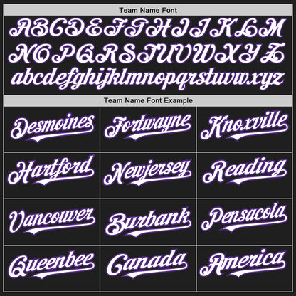 Custom Black White-Purple Authentic Baseball Jersey - Sky-Custom