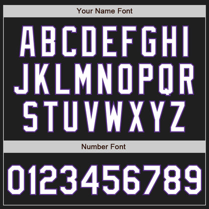 Custom Black White-Purple Authentic Baseball Jersey - Sky-Custom