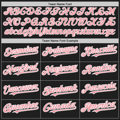 Custom Black Medium Pink-White Authentic Baseball Jersey - Sky-Custom