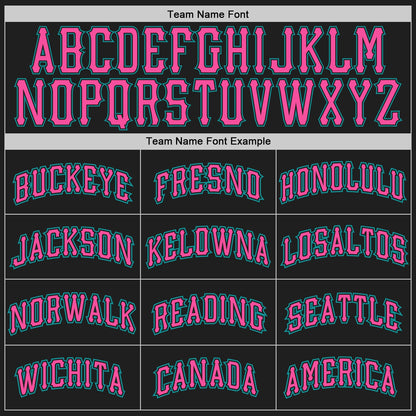 Custom Black Pink-Teal Authentic Baseball Jersey - Sky-Custom
