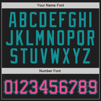 Custom Black Pink-Teal Authentic Baseball Jersey - Sky-Custom