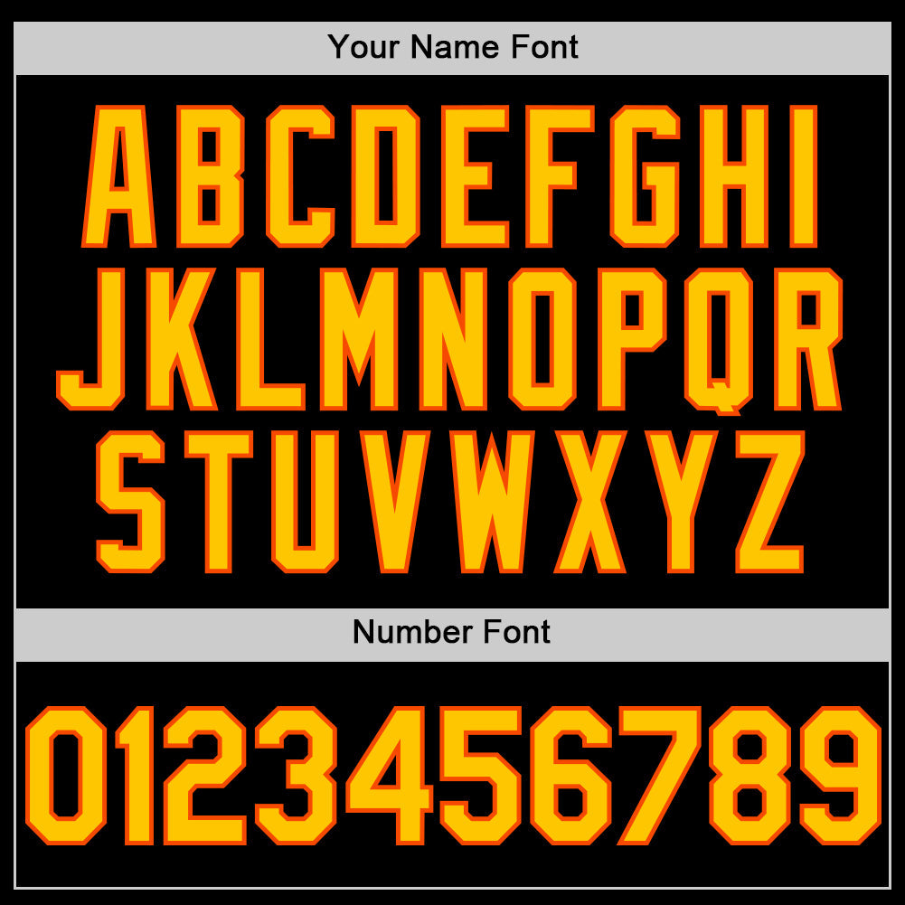 Custom Black Yellow-Orange Mesh Authentic Throwback Baseball Jersey - Sky-Custom
