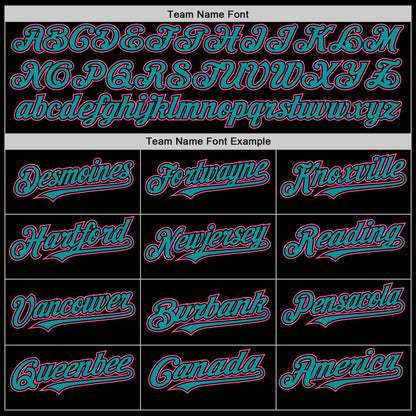 Custom Black Pink-Teal Mesh Authentic Throwback Baseball Jersey - Sky-Custom