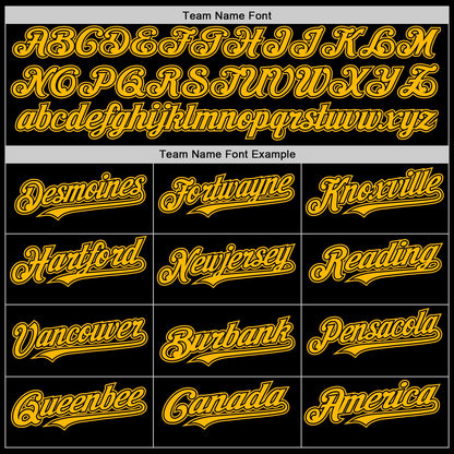 Custom Black Gold Mesh Authentic Throwback Baseball Jersey - Sky-Custom