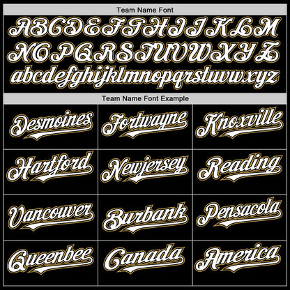 Custom Black White-Old Gold Mesh Authentic Throwback Baseball Jersey - Sky-Custom