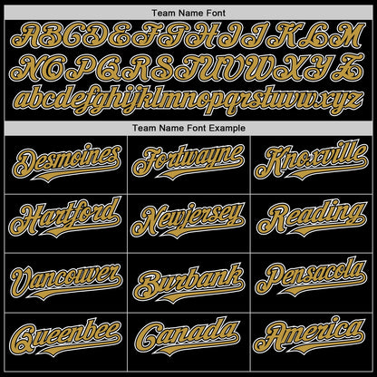 Custom Black Old Gold-White Mesh Authentic Throwback Baseball Jersey - Sky-Custom