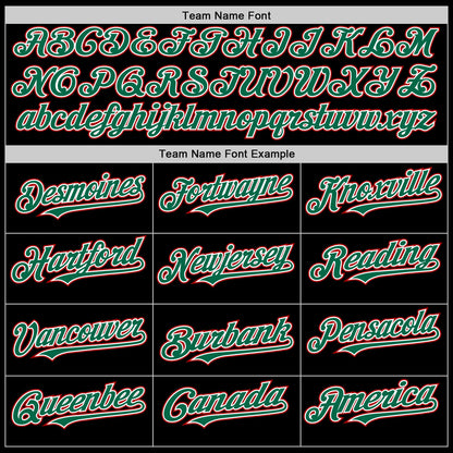 Custom Black Kelly Green-Red Mesh Authentic Throwback Baseball Jersey - Sky-Custom
