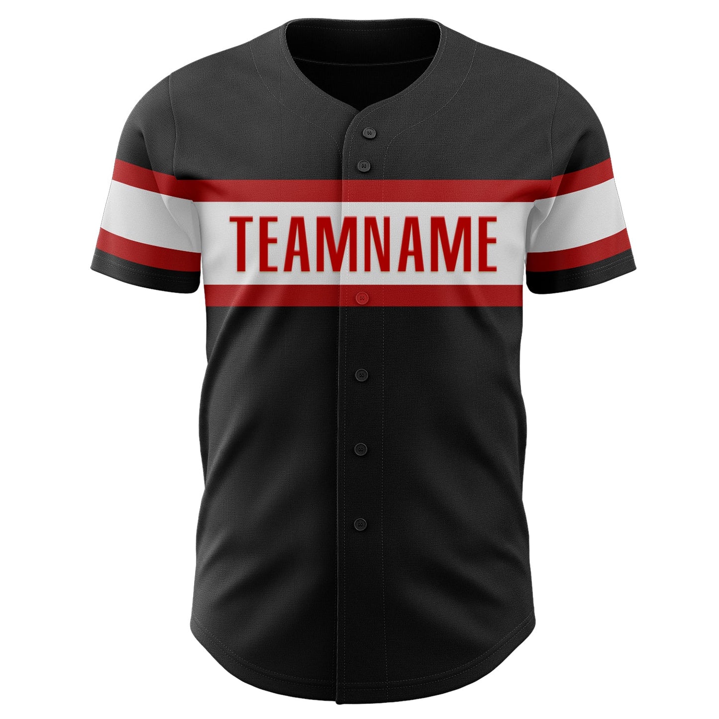 Custom Black White-Red Authentic Baseball Jersey - Sky-Custom