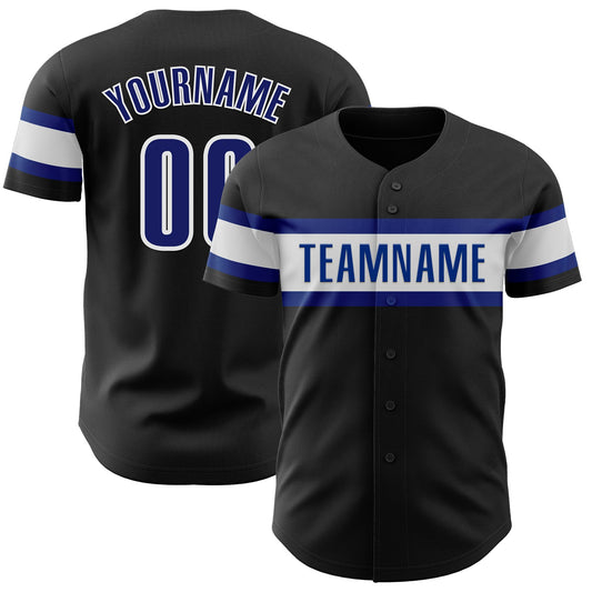 Custom Black Royal-White Authentic Baseball Jersey - Sky-Custom