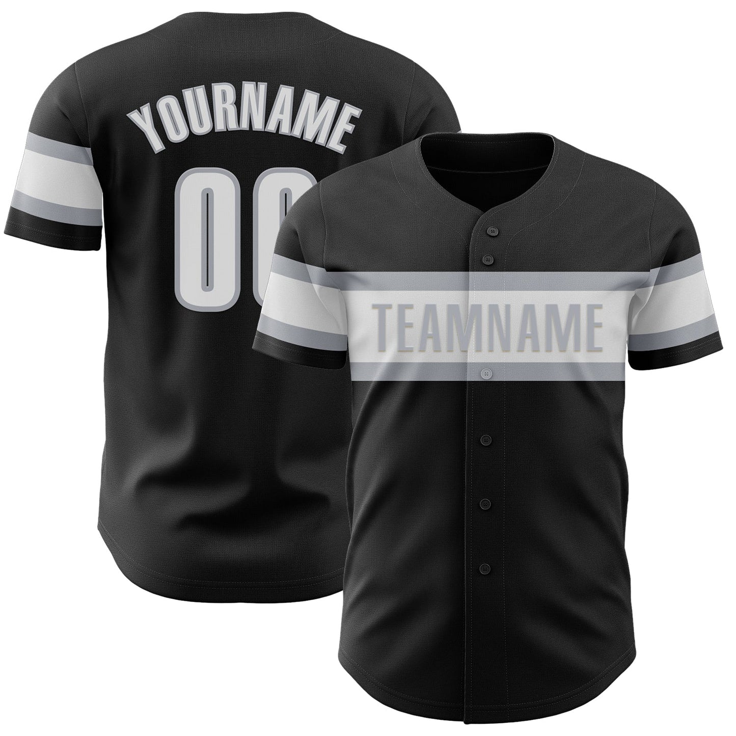 Custom Black White-Gray Authentic Baseball Jersey - Sky-Custom