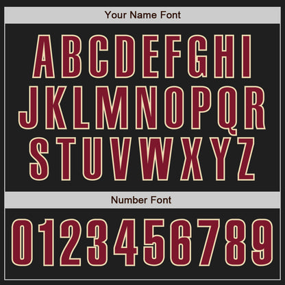 Custom Black Crimson-Cream Authentic Baseball Jersey - Sky-Custom