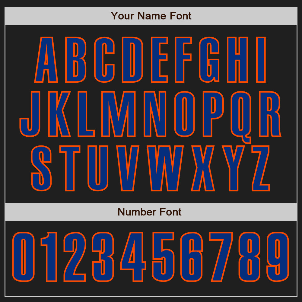 Custom Black Royal-Orange Authentic Baseball Jersey - Sky-Custom