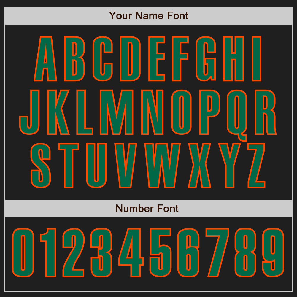 Custom Black Kelly Green-Orange Authentic Baseball Jersey - Sky-Custom