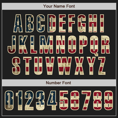 Custom Black Vintage USA Flag Cream-Crimson Authentic Baseball Jersey - Sky-Custom
