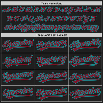 Custom Black Crimson-Teal Authentic Baseball Jersey - Sky-Custom