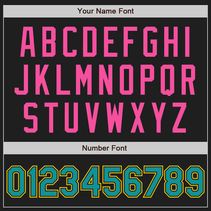 Custom Black Teal Yellow-Pink Authentic Baseball Jersey - Sky-Custom