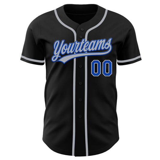 Custom Black Thunder Blue-Gray Authentic Baseball Jersey - Sky-Custom