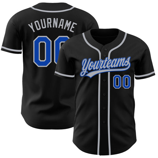 Custom Black Thunder Blue-Gray Authentic Baseball Jersey - Sky-Custom