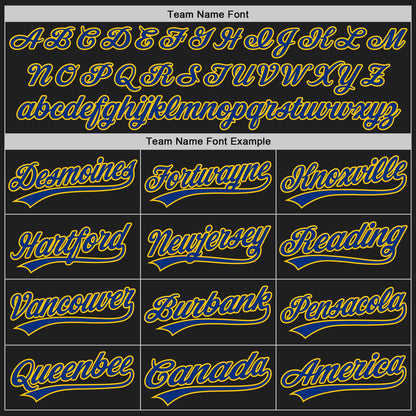 Custom Black Royal-Yellow Authentic Baseball Jersey - Sky-Custom