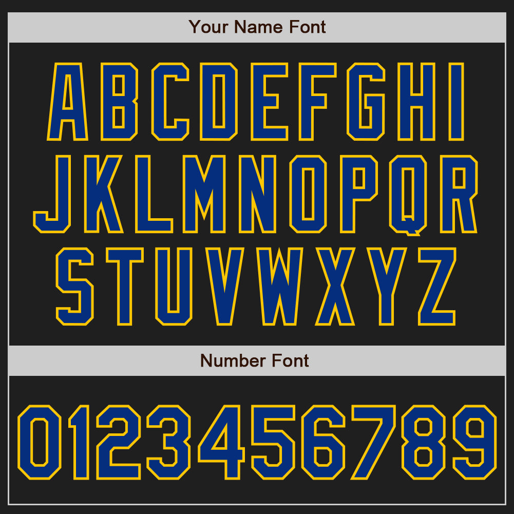 Custom Black Royal-Yellow Authentic Baseball Jersey - Sky-Custom