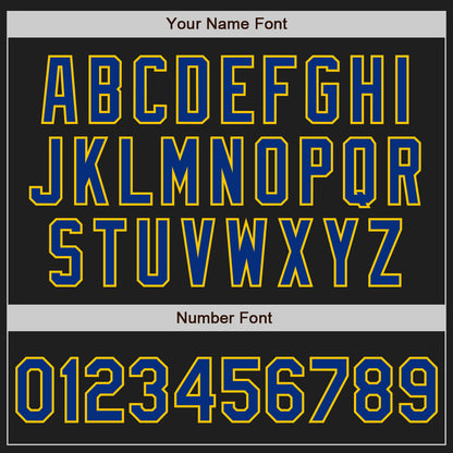 Custom Black Royal-Yellow Authentic Baseball Jersey - Sky-Custom