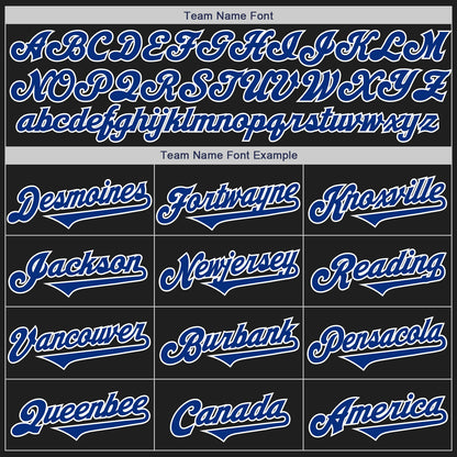 Custom Black Royal-White Authentic Baseball Jersey - Sky-Custom