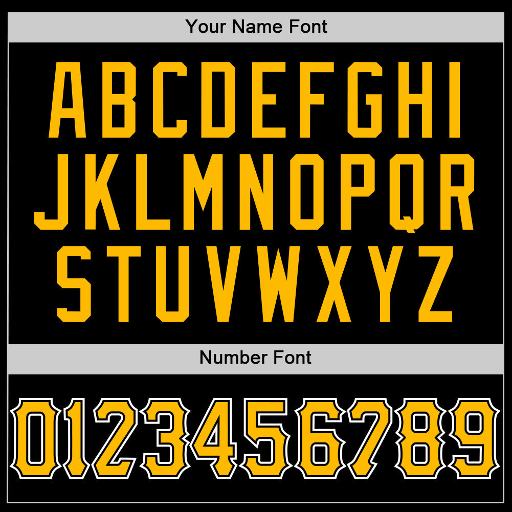 Custom Black Gold-White Authentic Baseball Jersey - Sky-Custom