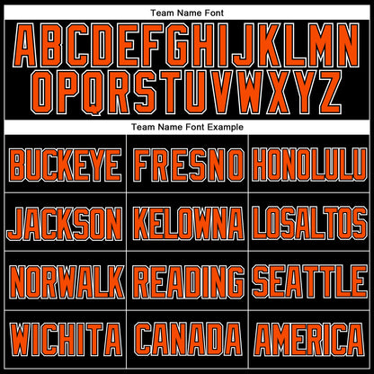 Custom Black Orange-White Mesh Authentic Throwback Baseball Jersey - Sky-Custom