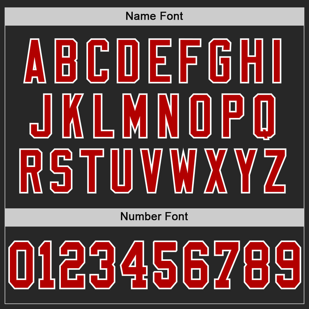 Custom Black Red-White Mesh Authentic Throwback Football Jersey - Sky-Custom