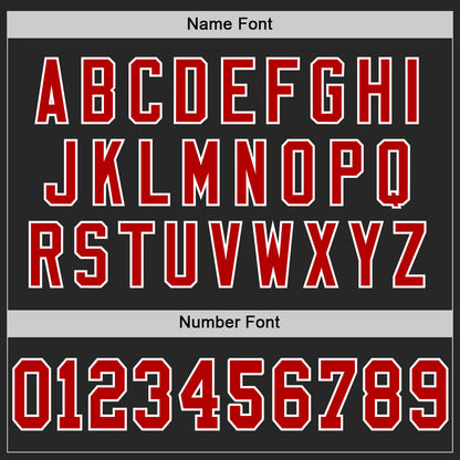 Custom Black Red-White Mesh Authentic Throwback Football Jersey - Sky-Custom