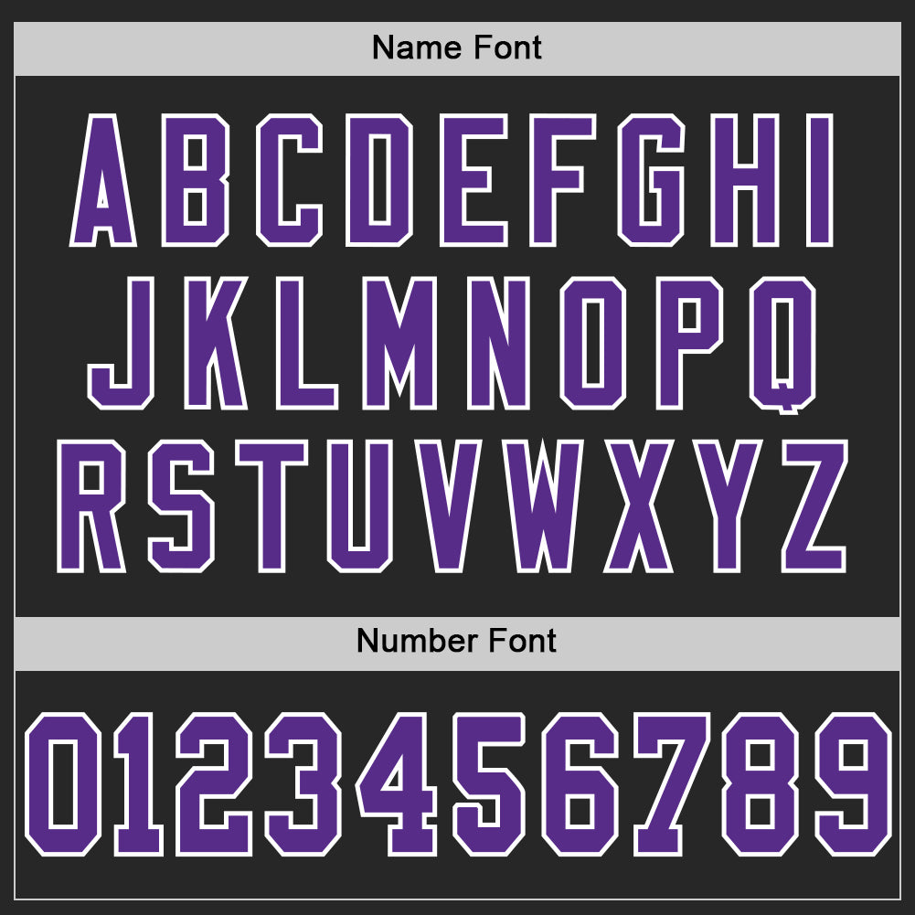 Custom Black Purple-White Mesh Authentic Throwback Football Jersey - Sky-Custom