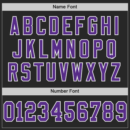 Custom Black Purple-White Mesh Authentic Throwback Football Jersey - Sky-Custom