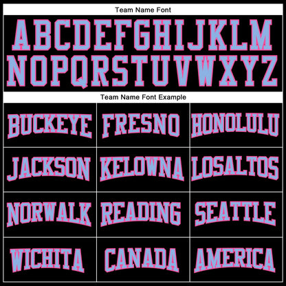 Custom Black Pink-Light Blue Mesh Authentic Football Jersey - Sky-Custom