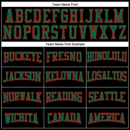Custom Black Red-Kelly Green Mesh Authentic Football Jersey - Sky-Custom