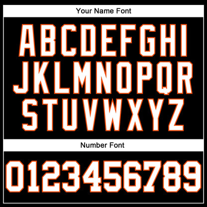 Custom Black White-Orange Mesh Authentic Football Jersey - Sky-Custom