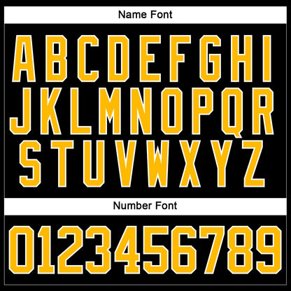 Custom Black Gold-White Hockey Lace Neck Jersey - Sky-Custom