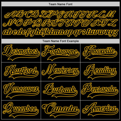 Custom Black Gold Hockey Lace Neck Jersey - Sky-Custom