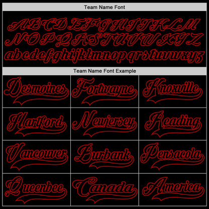 Custom Black Red Hockey Lace Neck Jersey - Sky-Custom