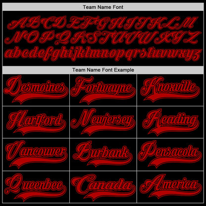 Custom Black Red Hockey Lace Neck Jersey - Sky-Custom