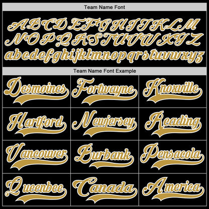 Custom Black Old Gold-White Hockey Lace Neck Jersey - Sky-Custom