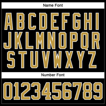 Custom Black Old Gold-White Hockey Lace Neck Jersey - Sky-Custom