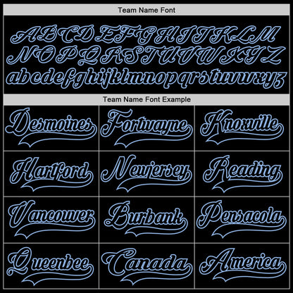 Custom Black Light Blue Hockey Lace Neck Jersey - Sky-Custom