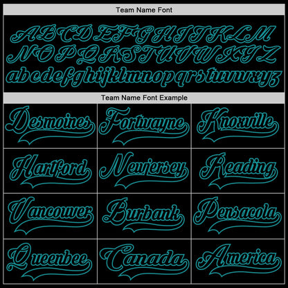Custom Black Teal Hockey Lace Neck Jersey - Sky-Custom