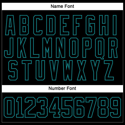 Custom Black Teal Hockey Lace Neck Jersey - Sky-Custom