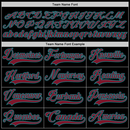 Custom Black Crimson-Teal Hockey Lace Neck Jersey - Sky-Custom