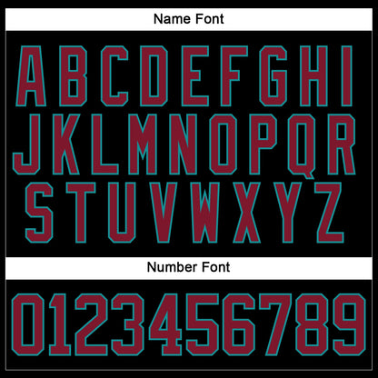 Custom Black Crimson-Teal Hockey Lace Neck Jersey - Sky-Custom